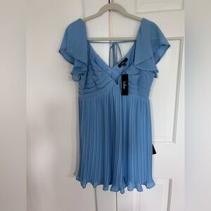 Lulu's Sky Blue Pleated Dress